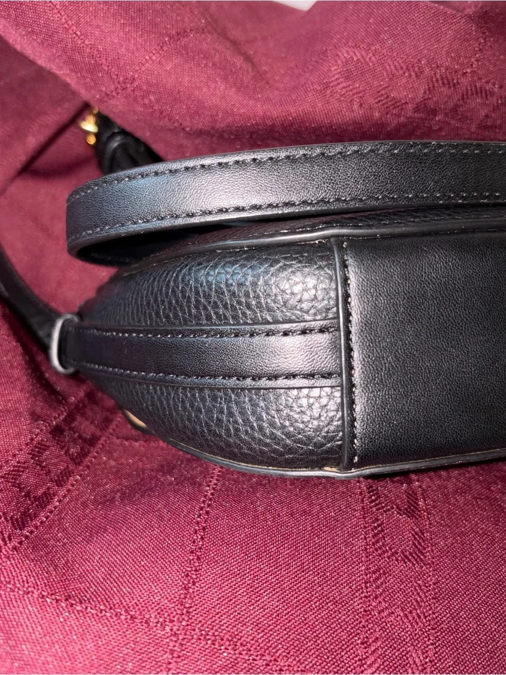 Michael Kors Black Pebbled Leather Crossbody Saddle Bag